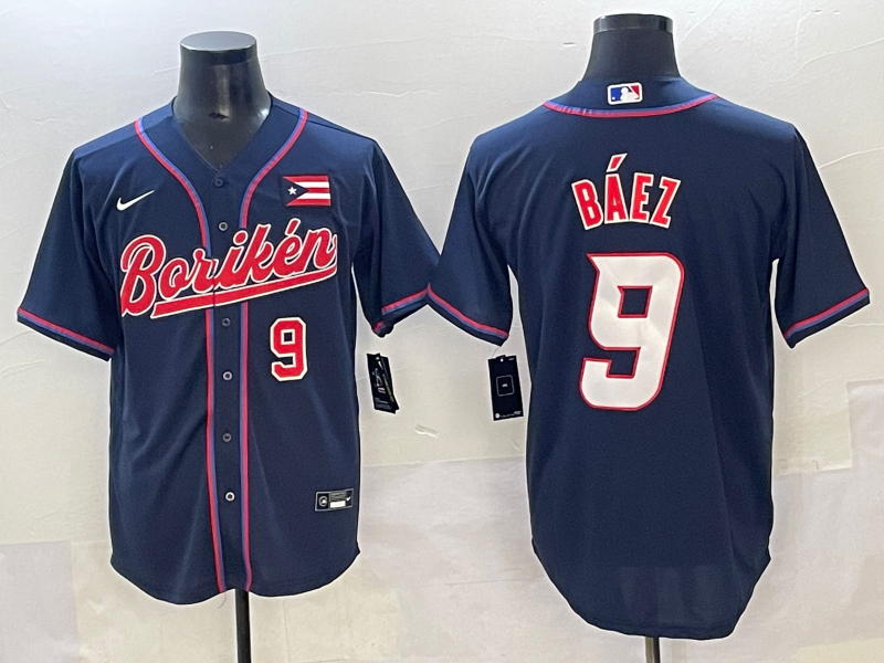 Men Houston Astros #9 Baez blue MLB Nike 2025 jersey style 7->youth mlb jersey->Youth Jersey